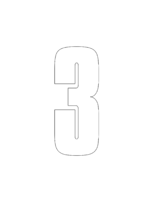 #3 WHITE NUMBER