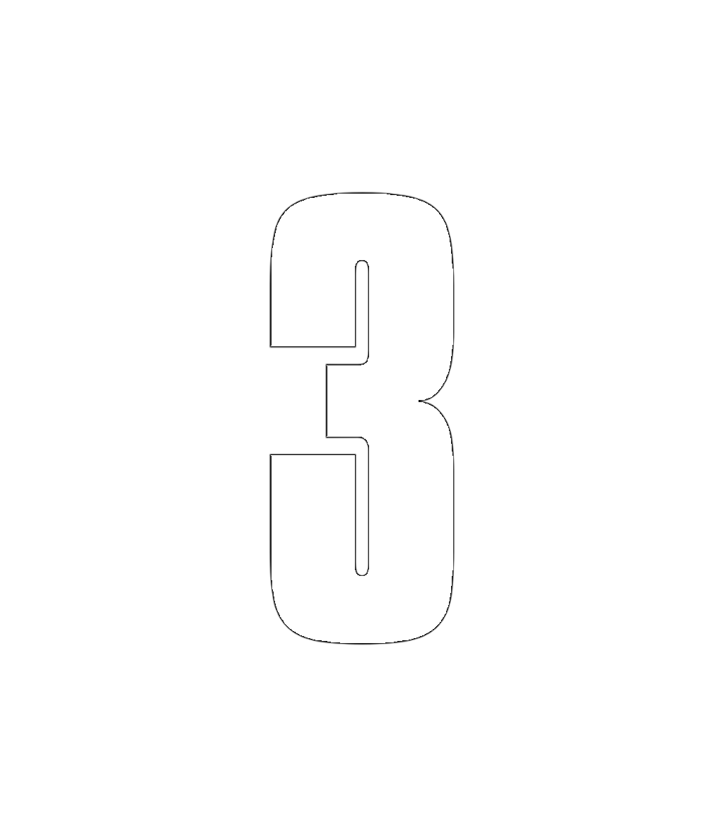#3 WHITE NUMBER
