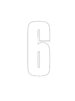 #6 WHITE NUMBER