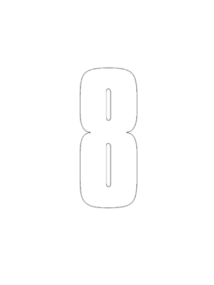 #8 WHITE NUMBER