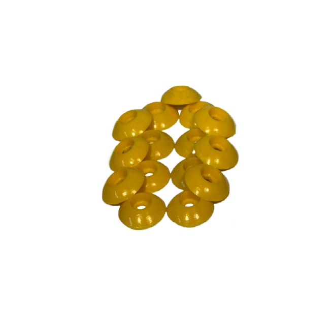 YELLOW LARGE PLASTIC WASHER – PACK OF 12