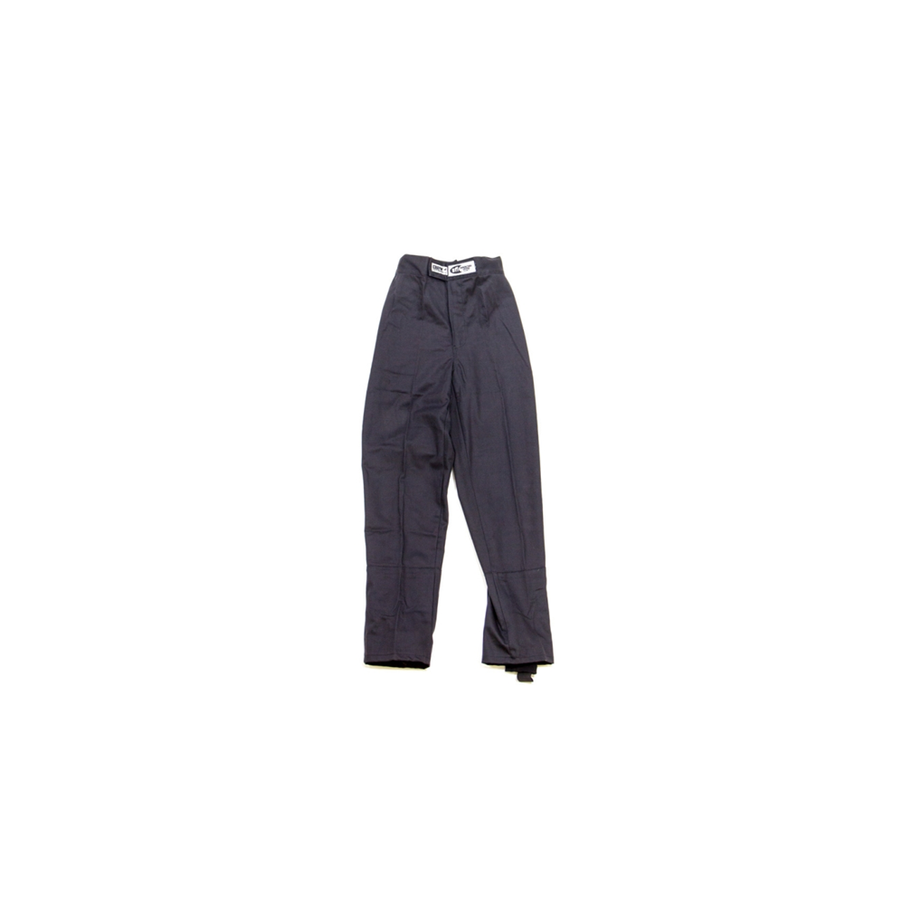 14-16 JUNIOR LARGE BLACK PANTS -SINGLE LAYER SFI-3.2/1