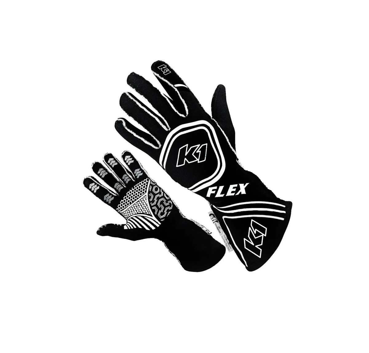 K1 FLEX BLACK SERIES GLOVES, BLACK/WHITE 3X-SMALL